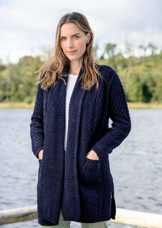 Aran Crafts Edge To Edge Coat | Navy