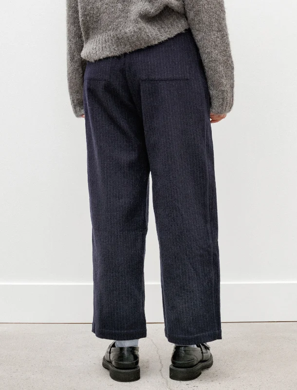 Georgia Trousers Pinstriped Japanese Wool Navy