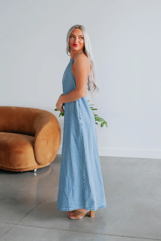 Debra Denim Maxi Dress