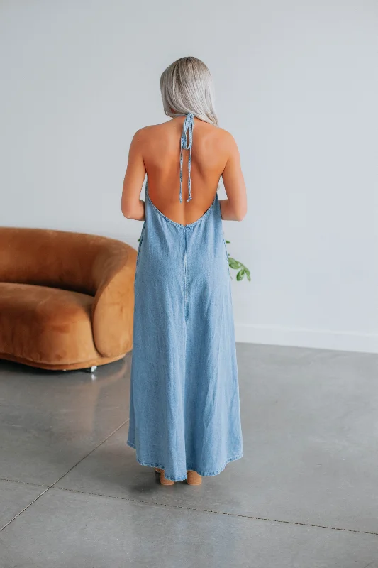 Debra Denim Maxi Dress