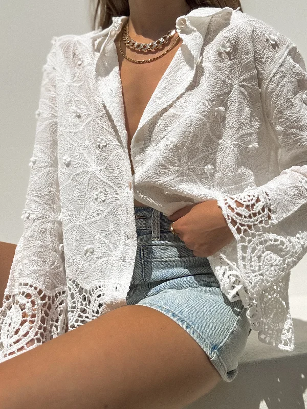 Freya Embroidered Button Down