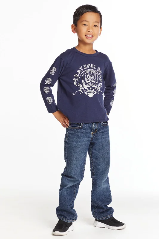 Grateful Dead Multi Steal Your Face Boys Long Sleeve Crew Neck Tee