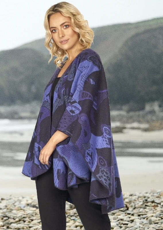 Jimmy Hourihan Shawl With 'Picasso' Inspired Motif Purple