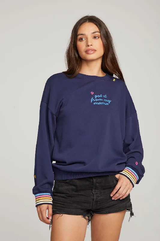 Mama Embroidery Pullover