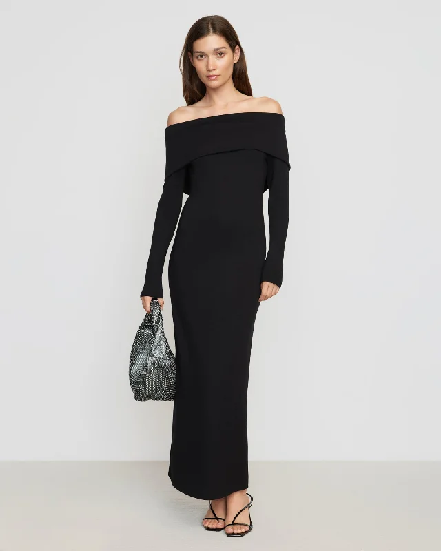 Morgan Split Foldover Jersey Dress