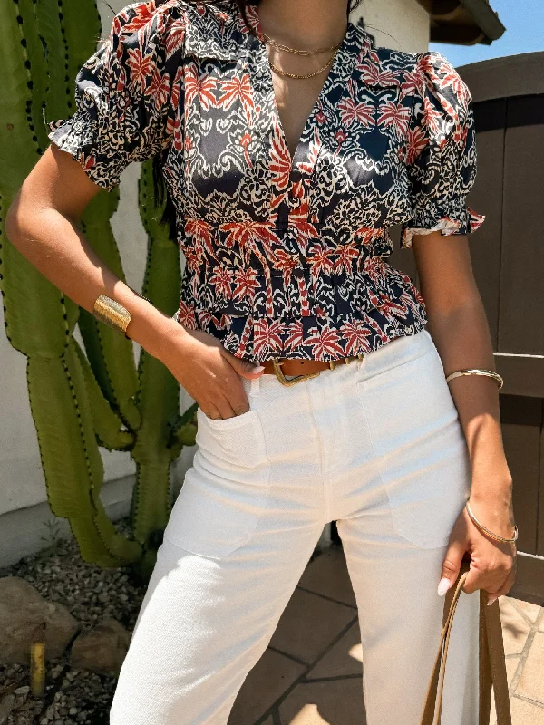 Retro Palm Blouse