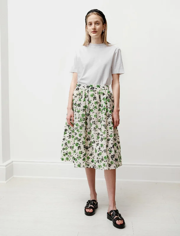 Wade Gathered Skirt Green/Cream