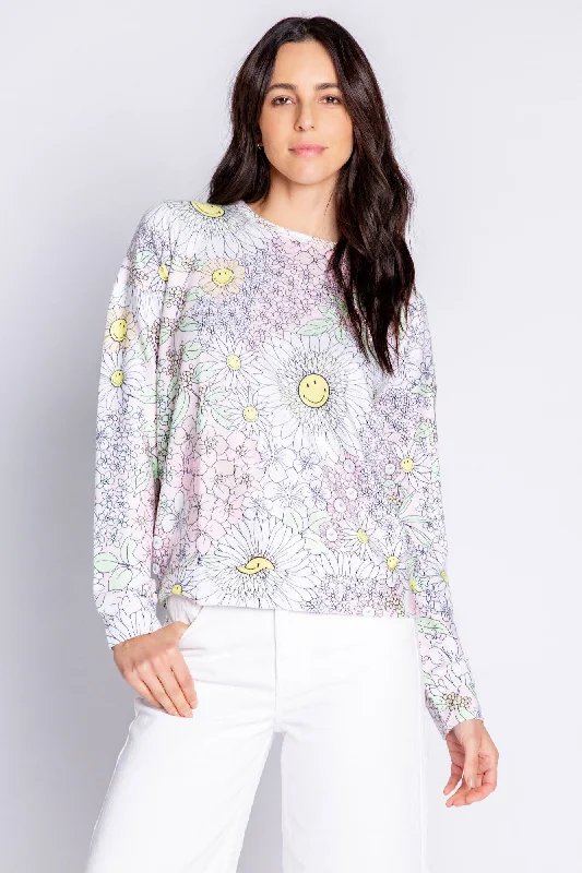 Smiley Blooms Long Sleeve Top