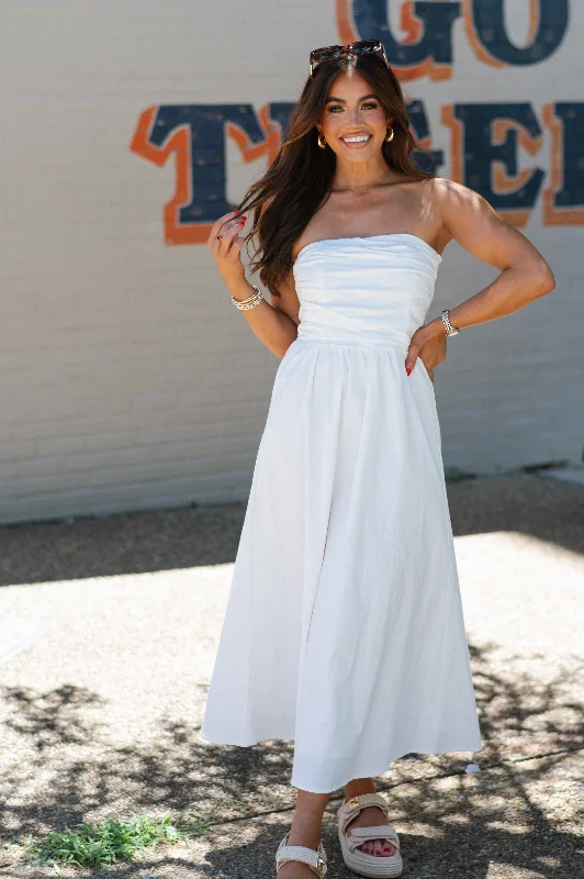 Sutherland Tube Midi Dress-Off White