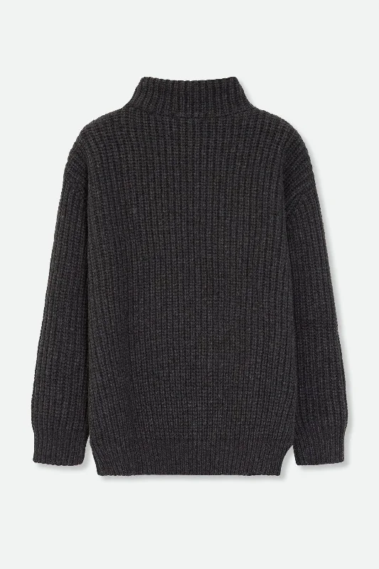 SERA SWEATER IN EXTRAFINE MERINO WOOL IN CHARCOAL GREY