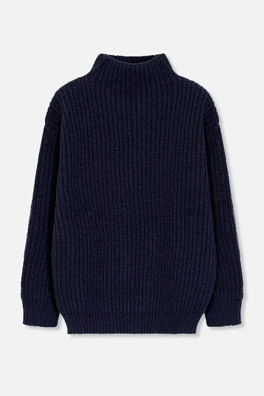 SERA SWEATER IN EXTRAFINE MERINO WOOL IN NAVY