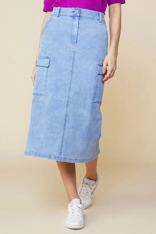 Wren Denim Cargo Skirt