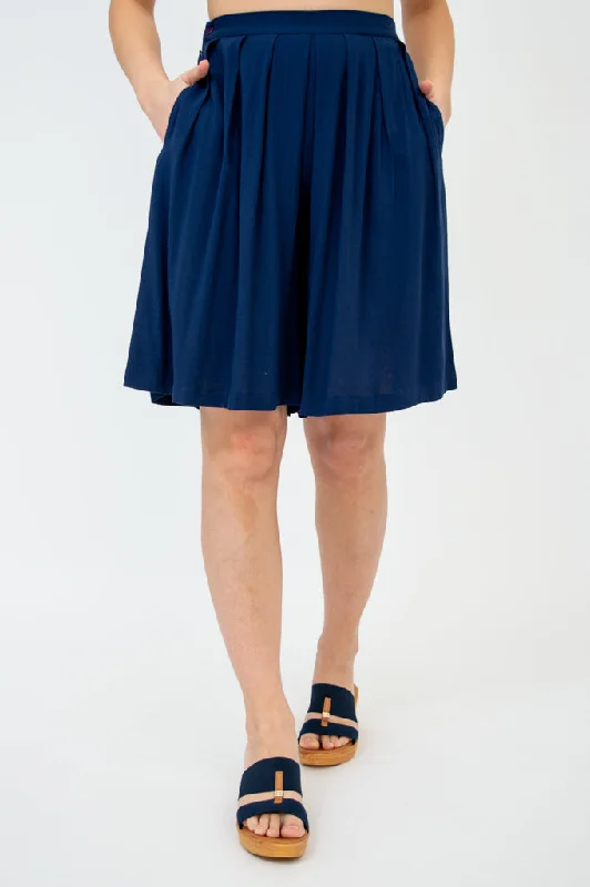 Betty Shorts, Indigo, Linen Bamboo