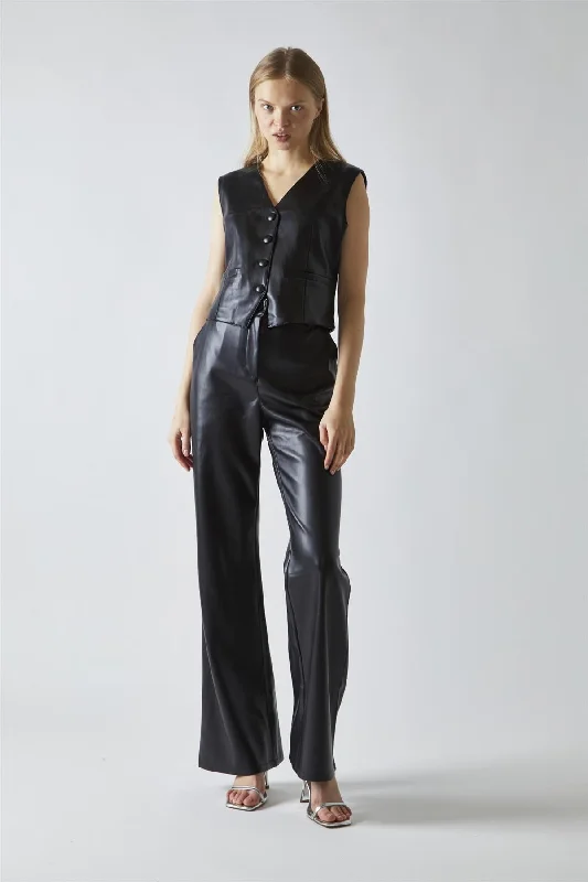 Black-PU Classic-Waistcoat