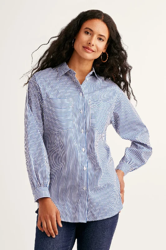 Chemise manches longues imprimée en coton - Femme