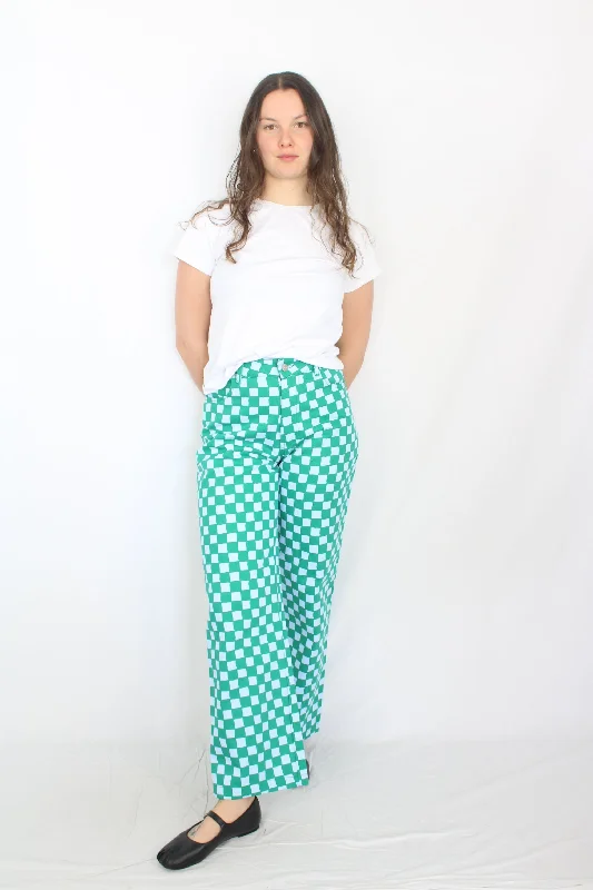 Emma Mulholland on Holiday - Checkerboard Jeans