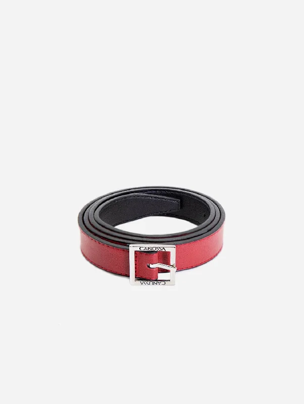 Go Reversible Vegan Leather Belt | Black & Red