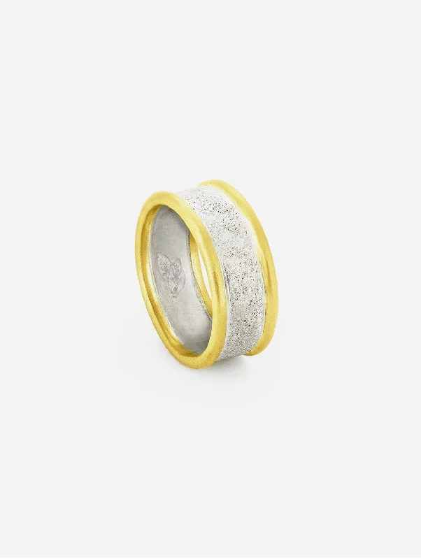 Gold & Silver Impact Wedding Ring | 18ct & Silver