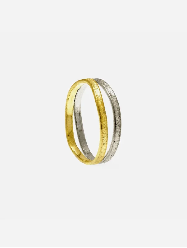 Gold & Silver Two Tone Nest Wedding Ring | 18ct or 9ct & Silver