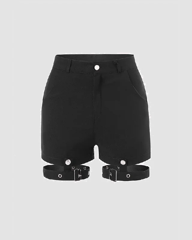 Gothic Academia Buckle Shorts