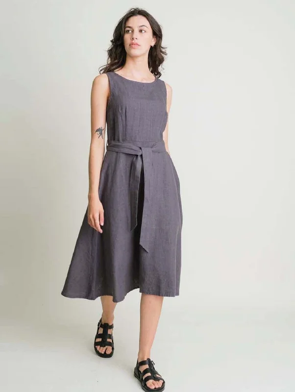 Grace Linen Swing Dress | Dove Grey