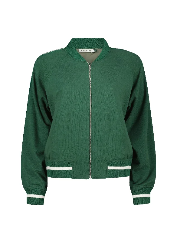 Gretchen LENZING™ ECOVERO™ Cropped Bomber Jacket | Forest Green