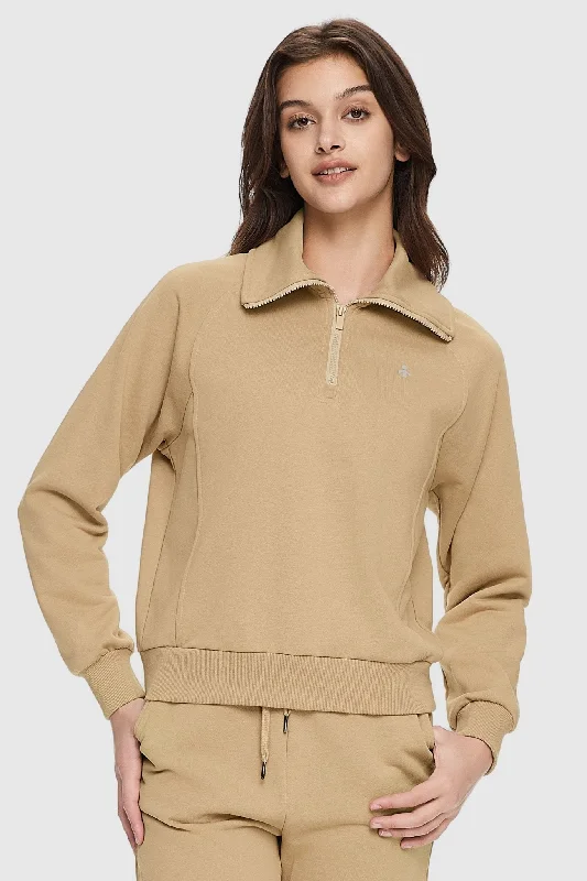 Half-Zip Cropped Sweatshirt