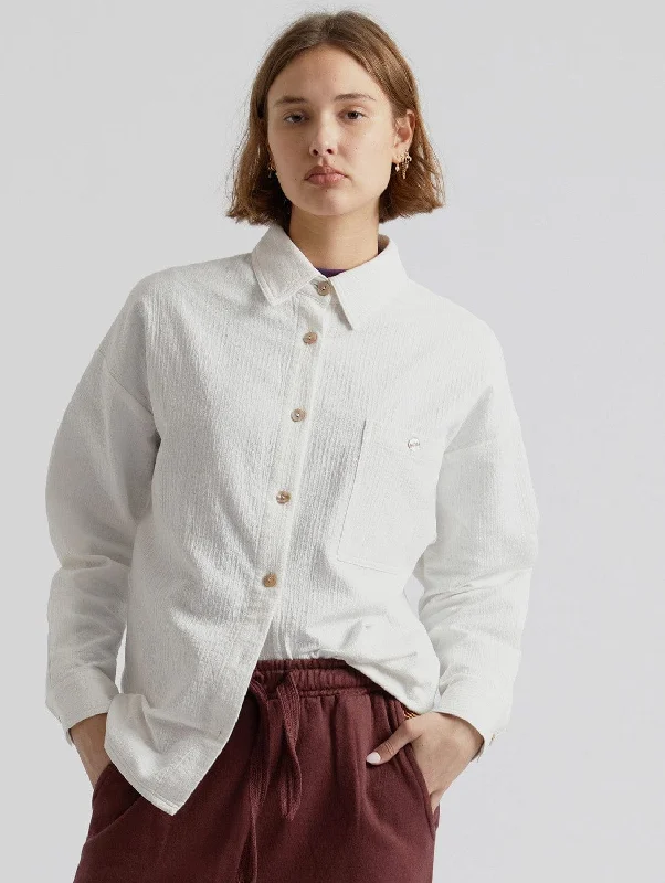 Hanako Organic Cotton Seersucker Shirt | White