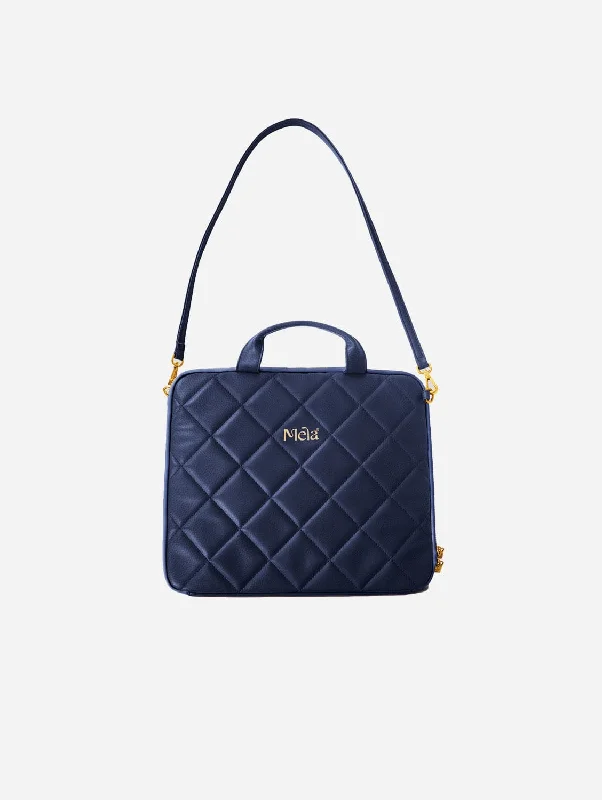 Hannah Apple Leather Vegan Laptop Case | Navy