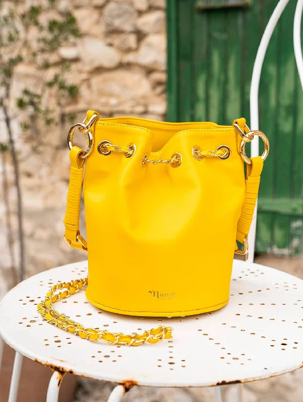 Hera Vegan Leather Bucket Bag | Ochre