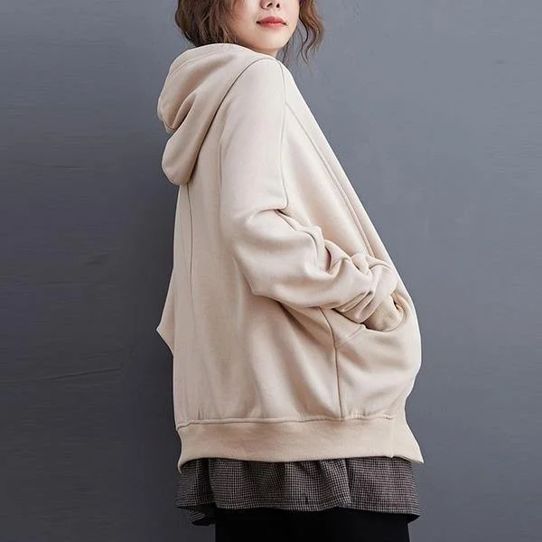 Oversized Women Casual Hooded Sweatshirt  Loose Female Thick Cotton Warm Hoodies