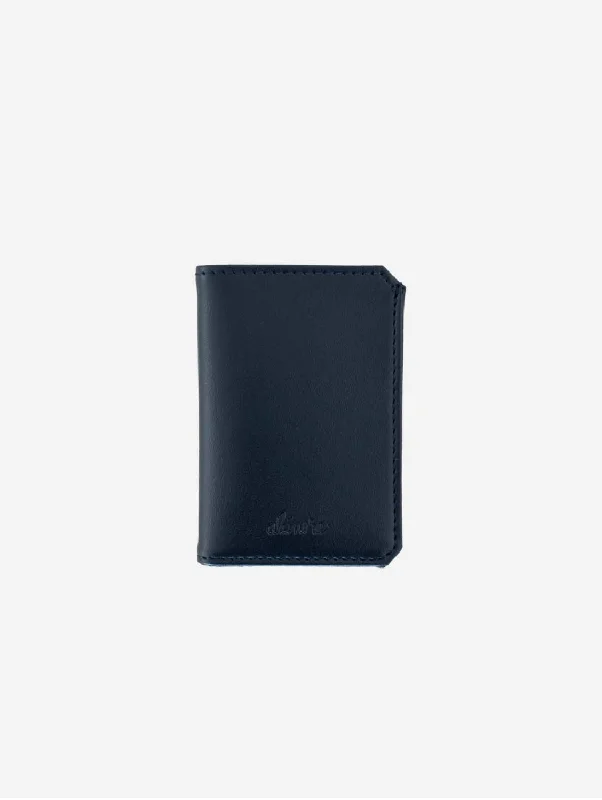 Hibiscus Vegan Apple Leather Card Holder | Navy