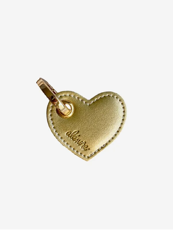 Heart Vegan Apple Leather Key Ring | Gold & Pink