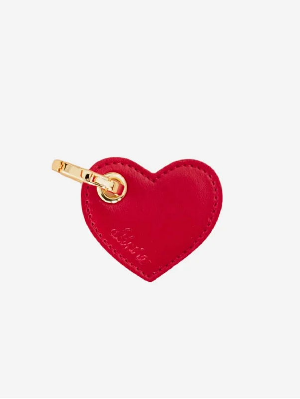 Heart Vegan Apple Leather Key Ring | Red & Old Pink