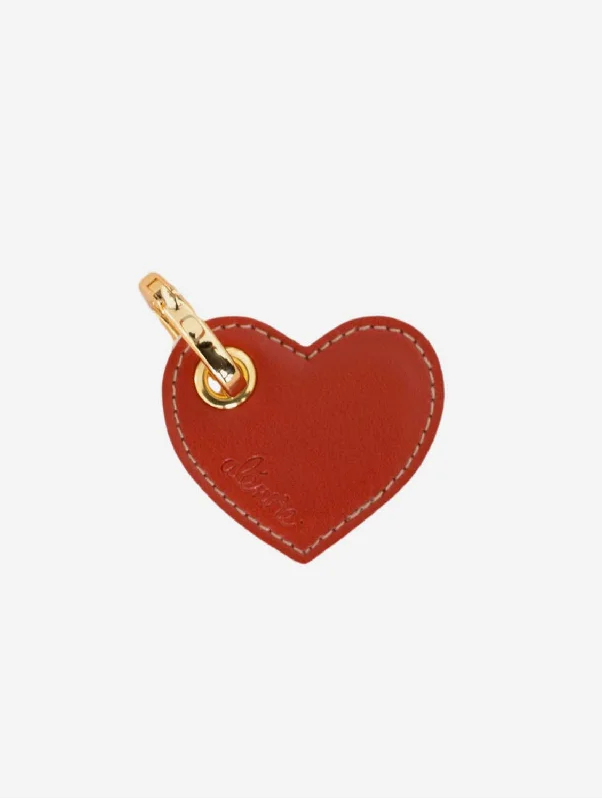 Heart Vegan Apple Leather Key Ring | Terracotta & Nude