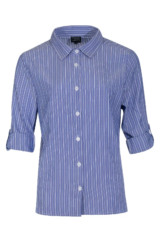 Viscose Rich Stripe Shirt | INDIGO WHITE | 6161ZZ