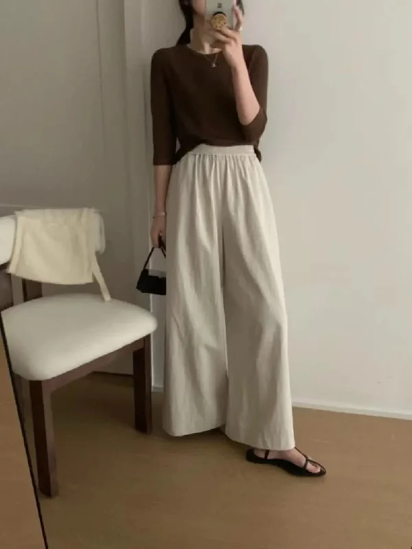 T3293 Straight Wide-leg Pants