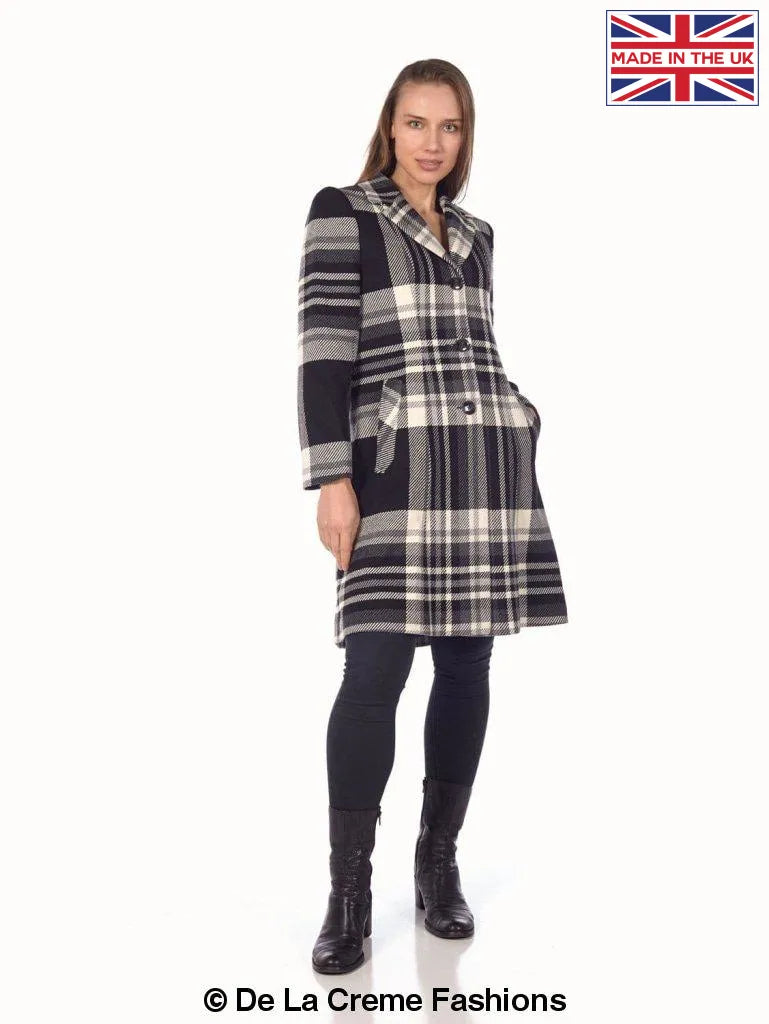 Tartan Check Single Breasted Coat (102-CHECK)