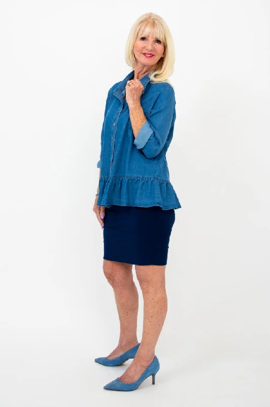 Winda Blouse, Tencel Denim