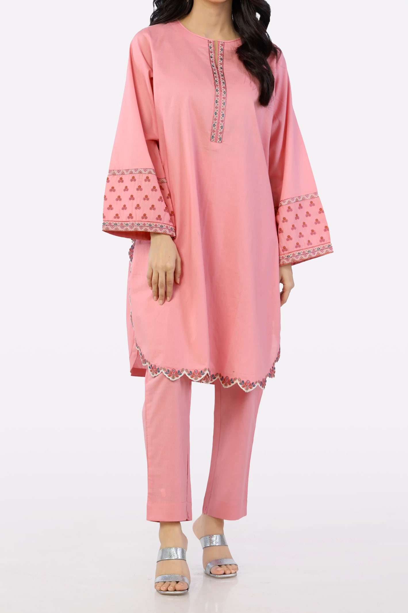 Pink Embroidered 2PC