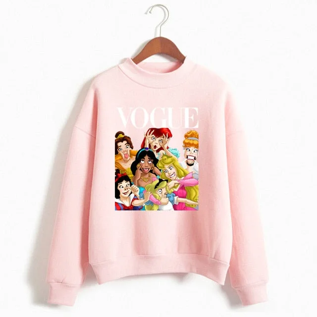 Women Princess Vogue Hoodie Female Winter Fleece Sweatshirt Christmas Black Friday Gift