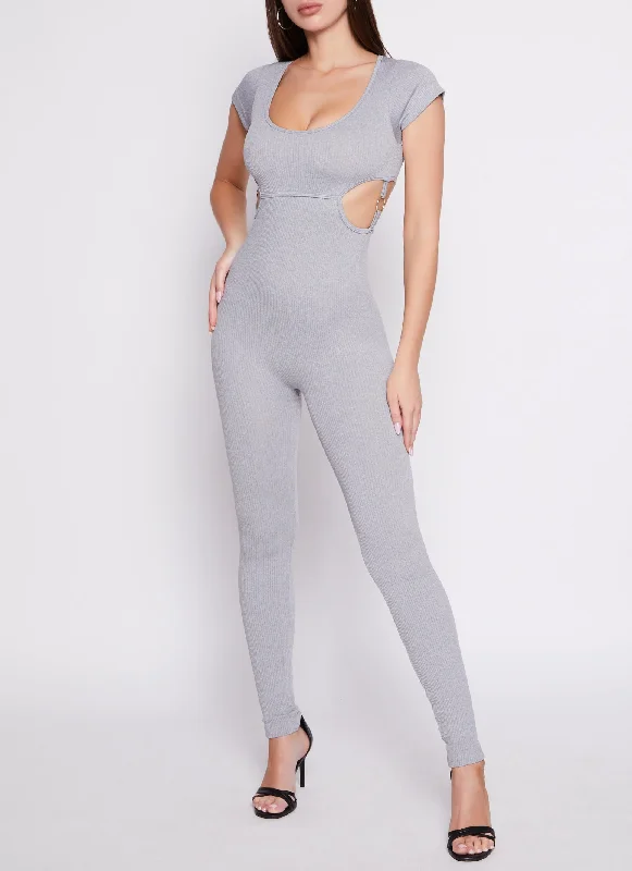 O Ring Side Cut Out Jumpsuit