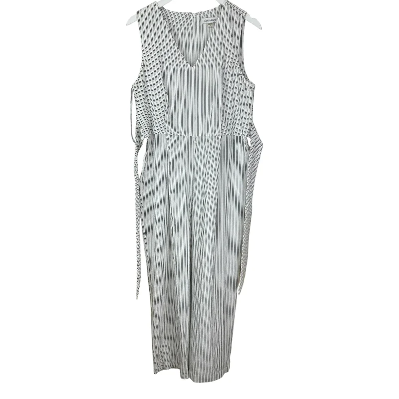 Jumpsuit By Calvin Klein In Striped Pattern, Size: 8