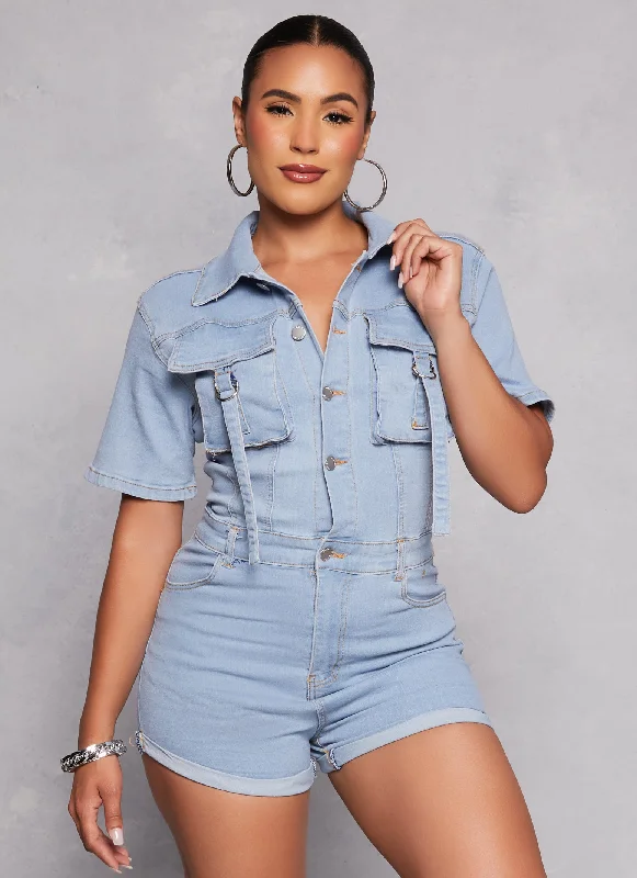 Daisy Denim Utility Romper