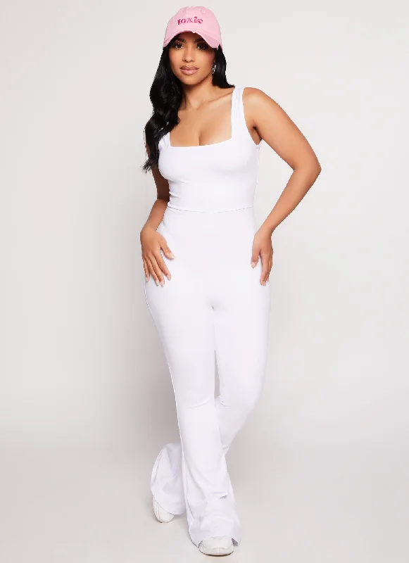 Square Neck Flared Leg Jumpsuit