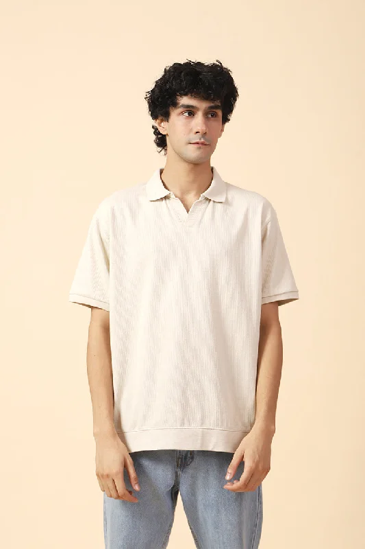 Elegant Men's Dress ShirtsJOHNNY COLLAR TEXTURED POLO