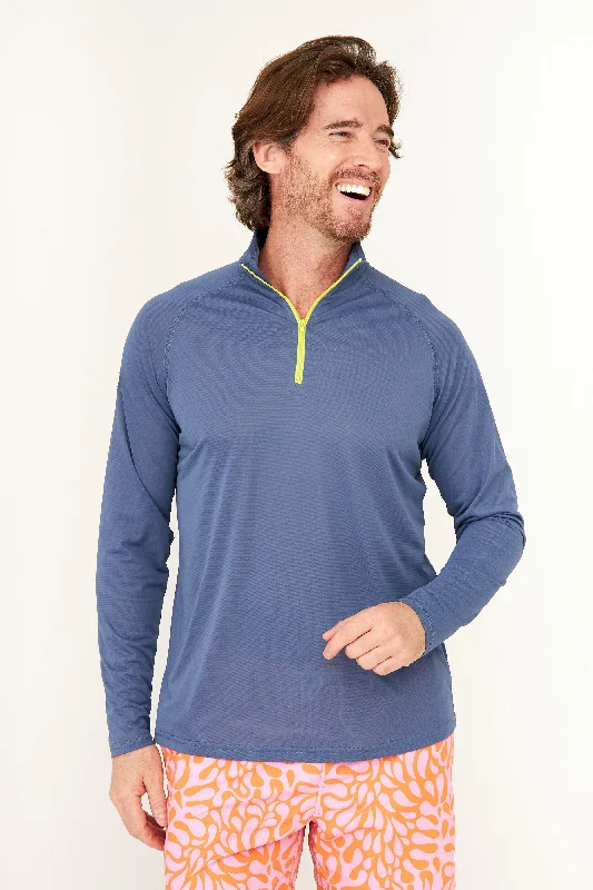 Men's Pocket T-Shirts for Added FunctionalityZip Tech UPF50 Shirt - Vintage Indigo