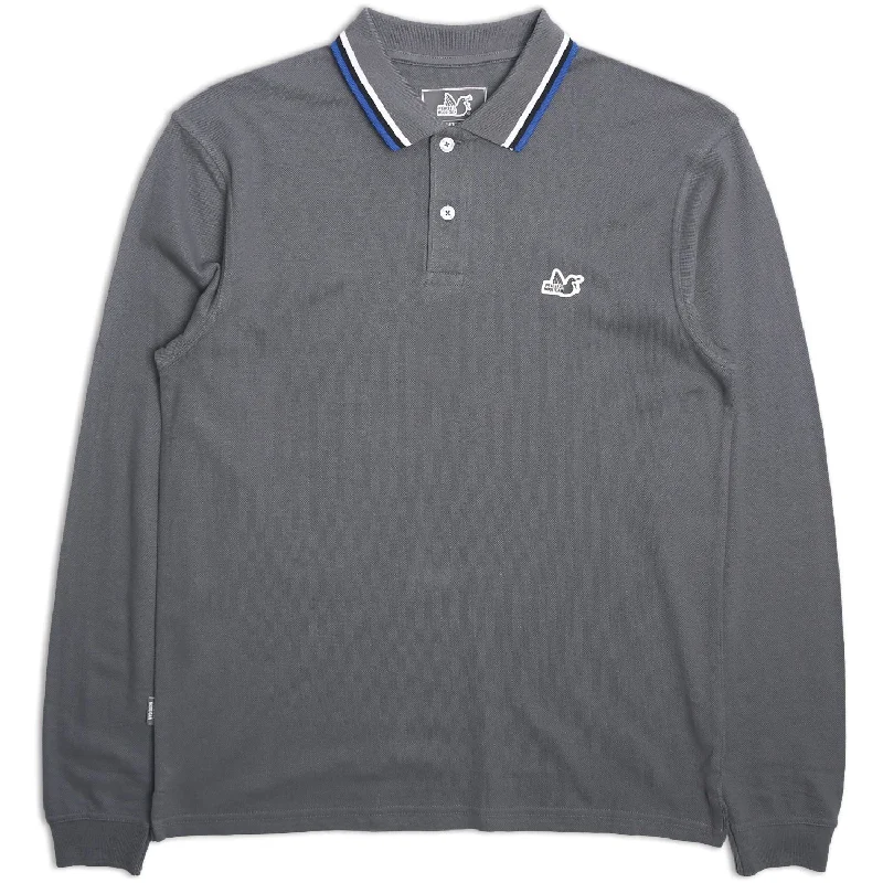 Men's Shirts with Pleated HemlinesElevate LS Polo Dark Grey