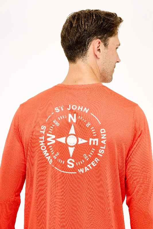 Men's Polo Shirts for Sports and Casual WearVI Compass UPF50 Shirt - Sunset Red