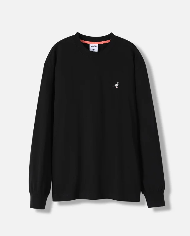 Men's Shirts with Antimicrobial TreatmentL/S Emb Pigeon Tee